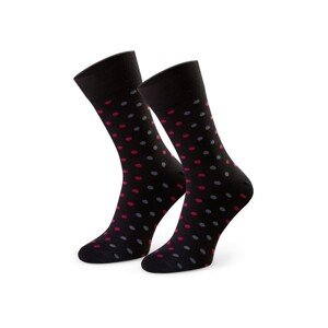 Steven 056 232 vzor černé Oblekové ponožky
