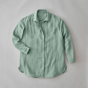 Blancheporte Jednofarebná košeľa z bavlnenej gázoviny sivozelená 36