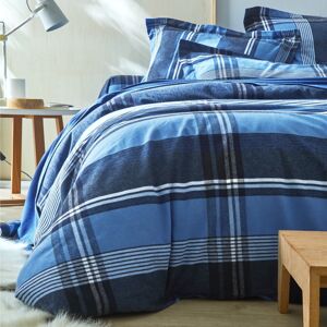 Blancheporte Flanelová posteľná bielizeň Scott zn. Colombine, farbené vlákna modrá klasická plachta 180x290cm