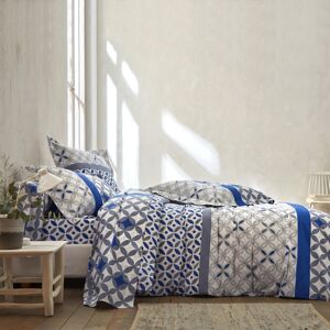 Blancheporte Posteľná bielizeň Marlow s geometrickým vzorom, bavlna, zn. Colombine sivá/modrá obliečka na vank. 65x65cm+lem