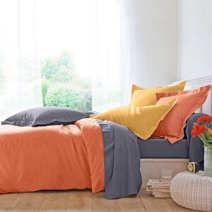 Blancheporte Jednofarebná posteľná súprava zn. Colombine z bavlny oranžová napínacia plachta 140x190cm
