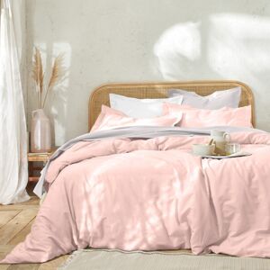 Blancheporte Jednofarebná posteľná súprava zn. Colombine z bavlny ružová pudrová obliečka na prikrýv.260x240cm