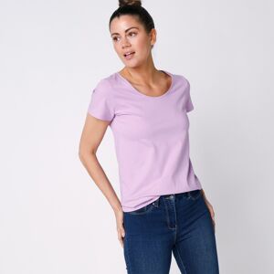 Blancheporte Jednofarebné tričko s krátkymi rukávmi, z bio bavlny, eco-friendly lila 34/36