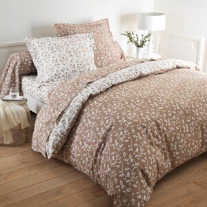 Blancheporte Bavlnená posteľná bielizeň Lístky béžová obliečka na prik. 240x220cm