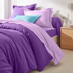 Blancheporte Jednofarebná posteľná súprava zn. Colombine z bavlny purpurová napínacia plachta 140x190cm