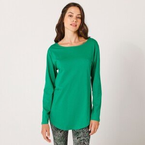 Blancheporte Jednofarebné tričko s dlhými rukávmi zelená 42/44