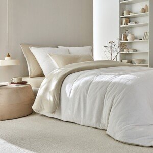 Blancheporte Fleecová obojstranná posteľná bielizeň, hebká na dotyk piesková obliečka na vank. 50x70cm