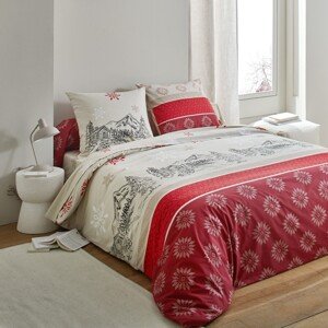 Blancheporte Flanelové posteľná bielizeň Montana červená obliečka na prikrývku140x200cm