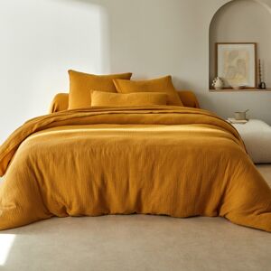 Blancheporte Jednofarebné posteľná bielizeň z bavlnenej gázoviny medová napínacia plachta 90x190cm