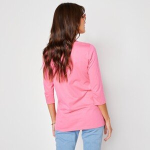 Blancheporte Jednofarebné tričko s 3/4 rukávmi ružová 54