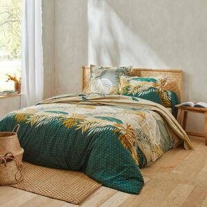 Blancheporte Bavlnená posteľná bielizeň Jane zn. Colombine s potlačou listov zelená obliečka na prikrývku240x220cm